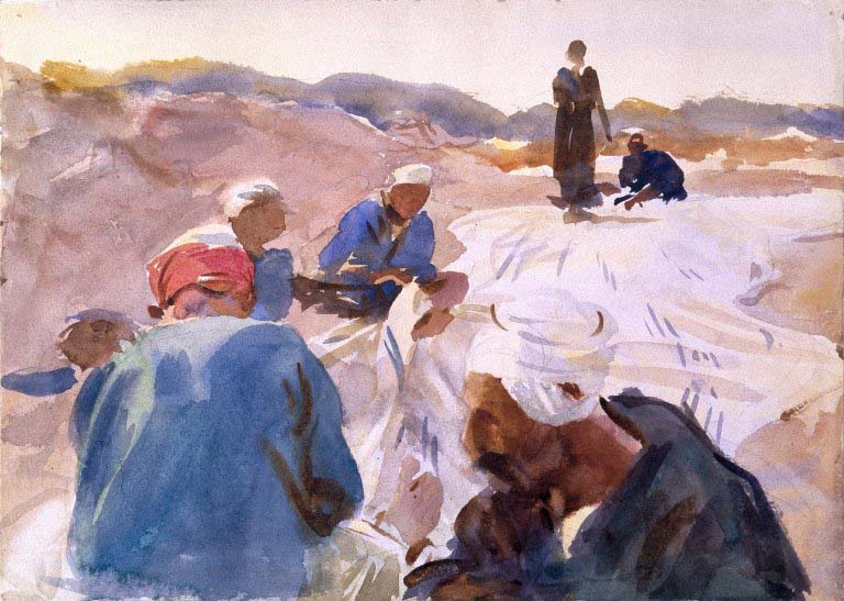 John Singer Sargent Mending a Sail